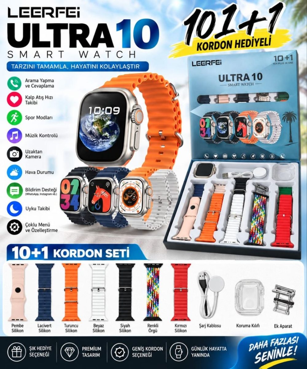 10 Kordonlu Akıllı Saat