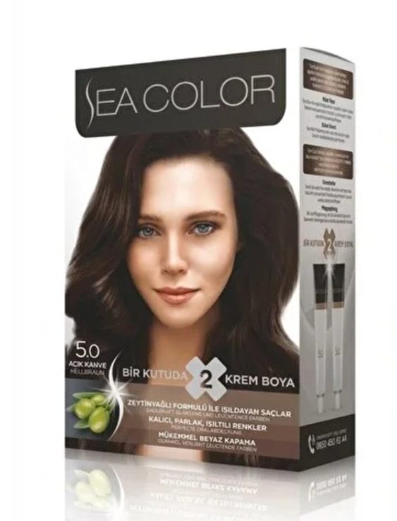 Sea Color 5.0 Açık Kahve Krem Saç Boyası Setidir