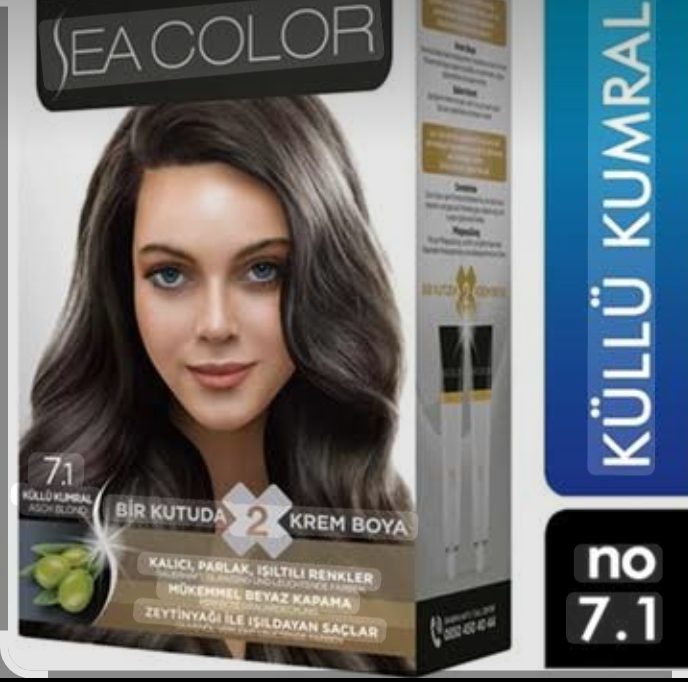 Sea Color saç boyası serisinde 7.1 numarası Küllü Kumral rengidir.
