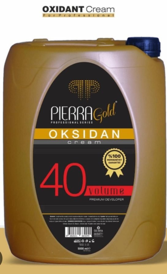 Pierra Gold Oksidan 40 Volume (%12) 5000 ml profesyonel saç boyası ve açıcı oksidandır