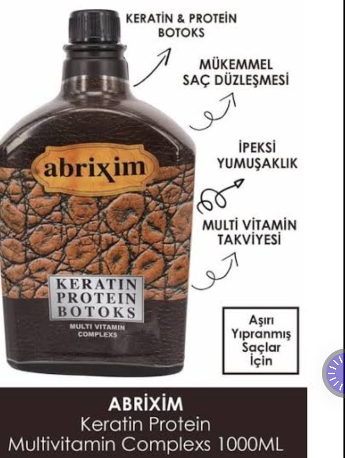 Abrixim Keratin Protein Botoks Multivitamin Complex (1000 ml) saç bakım ve düzleştirme ürünüdür.