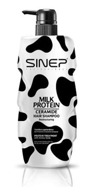 Sinep Milk Protein Ceramide Hair Shampoo (kuru ve kırılgan saçlar için süt proteini, amino asit ve seramid içeren onarıcı saç şampuanı).