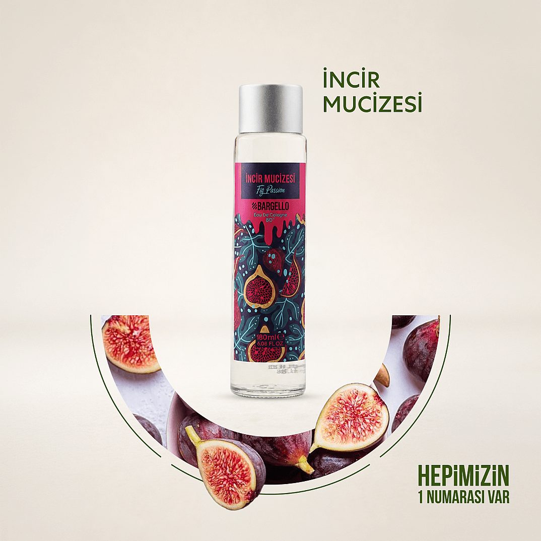 BARGELLO İNCİR MUCİZESİ 180 ml CAM DÖKME KAPAK KOLONYA EDC