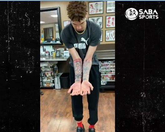 LaMelo Ball Shows Off Latest Golden Child Hand Tattoos