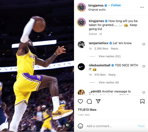 lebron james instagram 2022