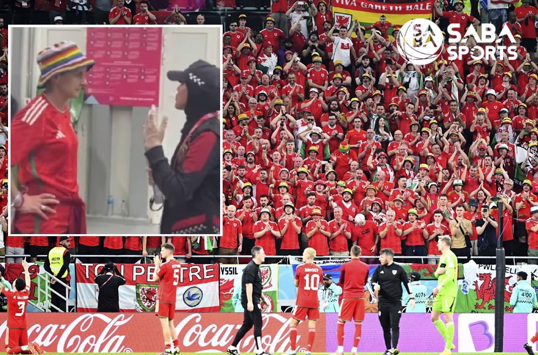 Ex-Wales Laura McAllister is among female football fans 'told to take off  their rainbow bucket hats'