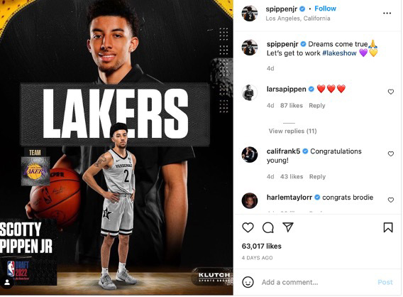 Scottie Pippen's son signing two-way deal with Lakers