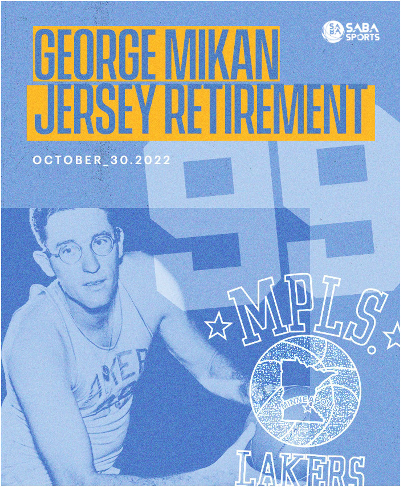 Lakers to retire George Mikan's No. 99 on Oct. 30