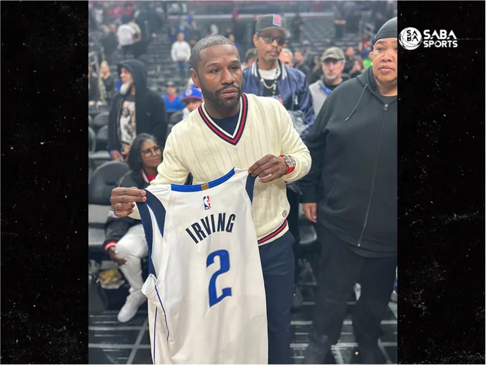 Kyrie Irving Offers His First Mavericks Jersey to Floyd Mayweather as a  Token of Friendship