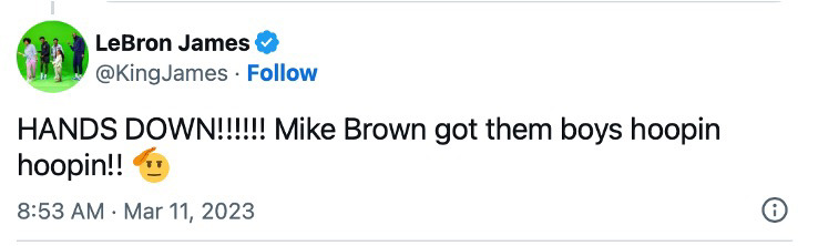 LeBron James endorses Mike Brown for COY