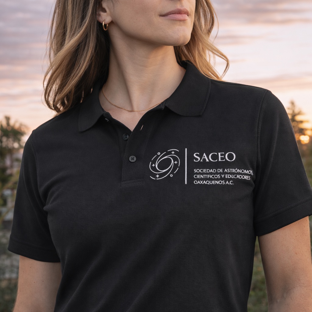 Playera Polo Negra Bordada – Dama