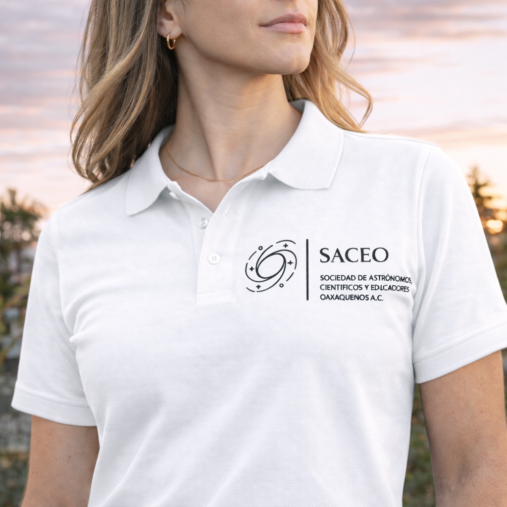 Playera Polo Blanca Bordada – Dama