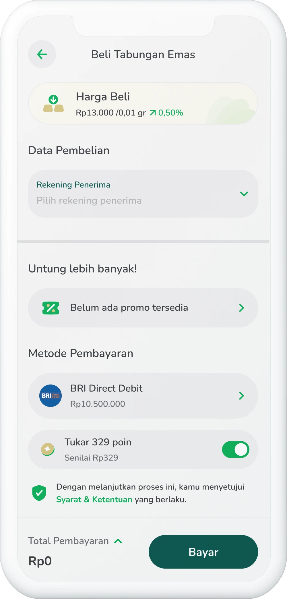Ilustrasi langkah 02: Masuk ke Halaman Beli Tabungan Emas