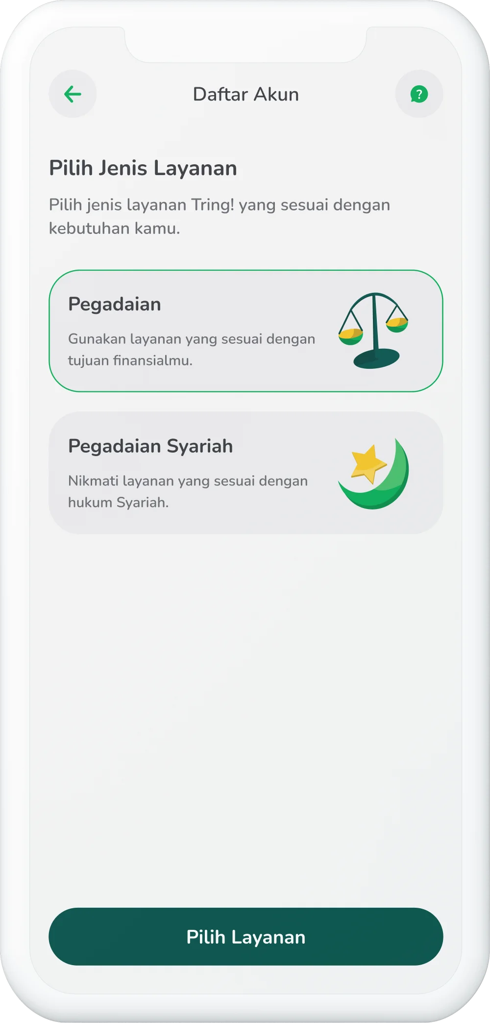 Ilustrasi langkah 13: Pilih Jenis Layanan
