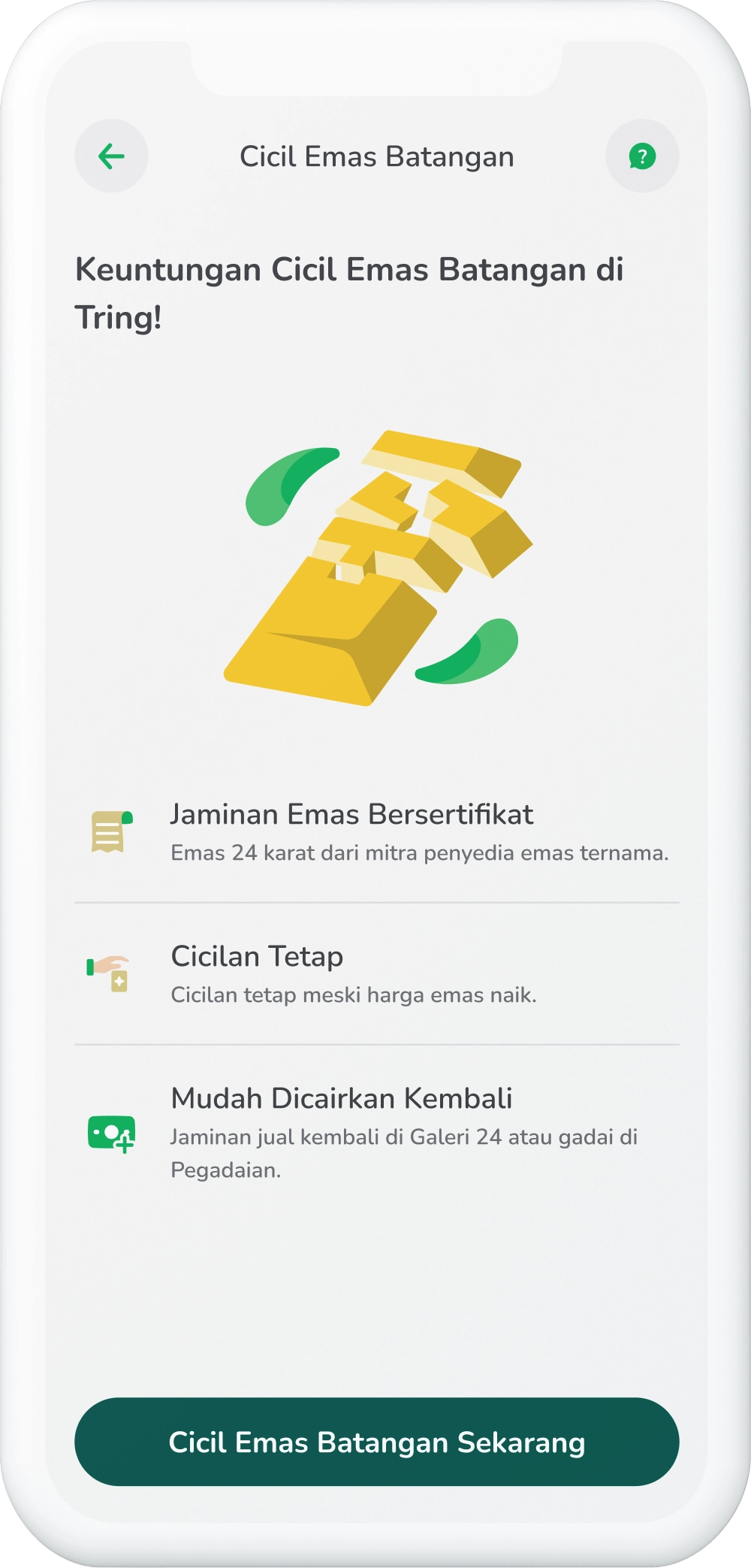 Ilustrasi langkah 04: Masuk ke Halaman Cicil Emas Batangan