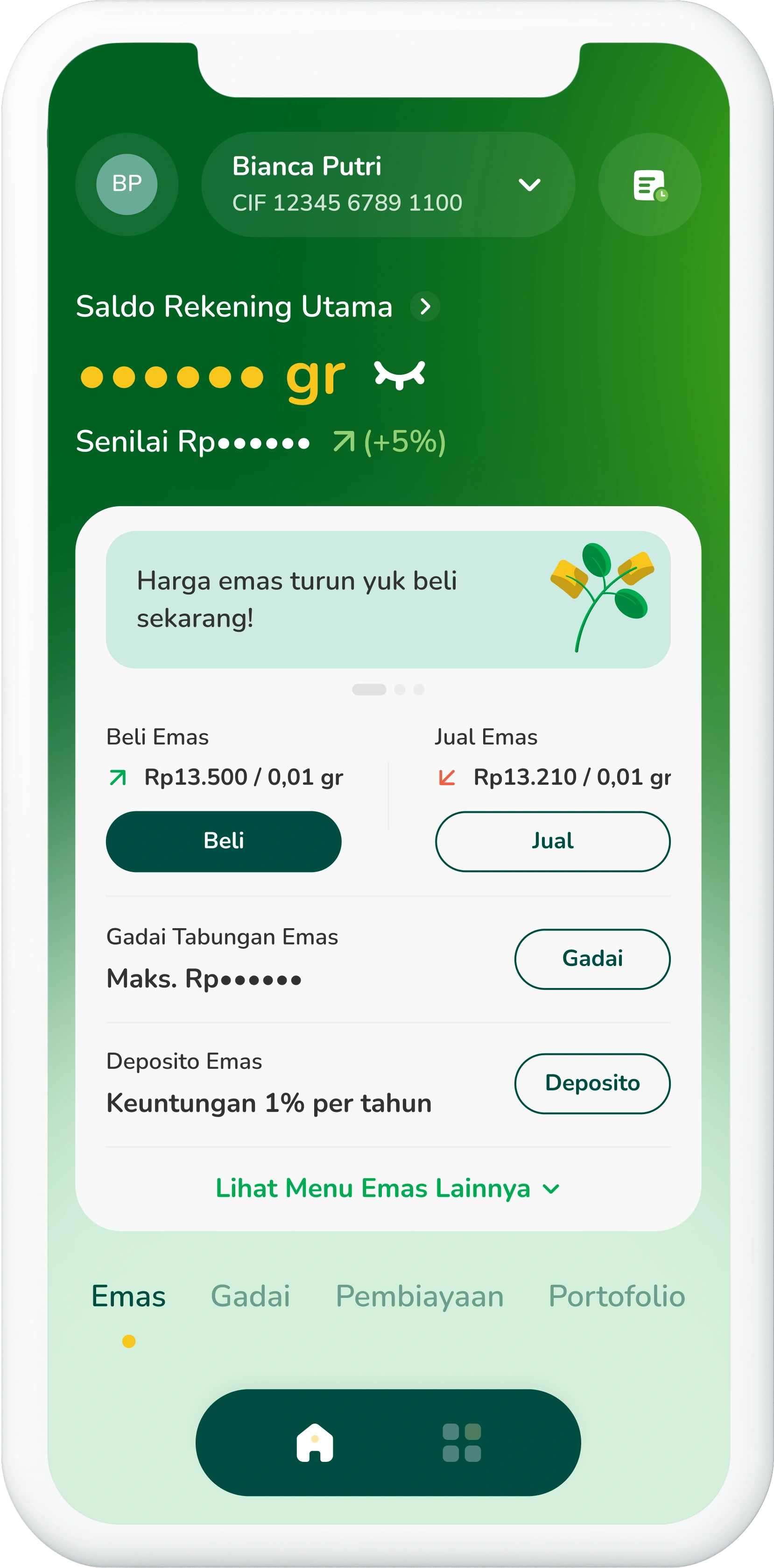 Ilustrasi langkah 01: Pilih Menu Emas