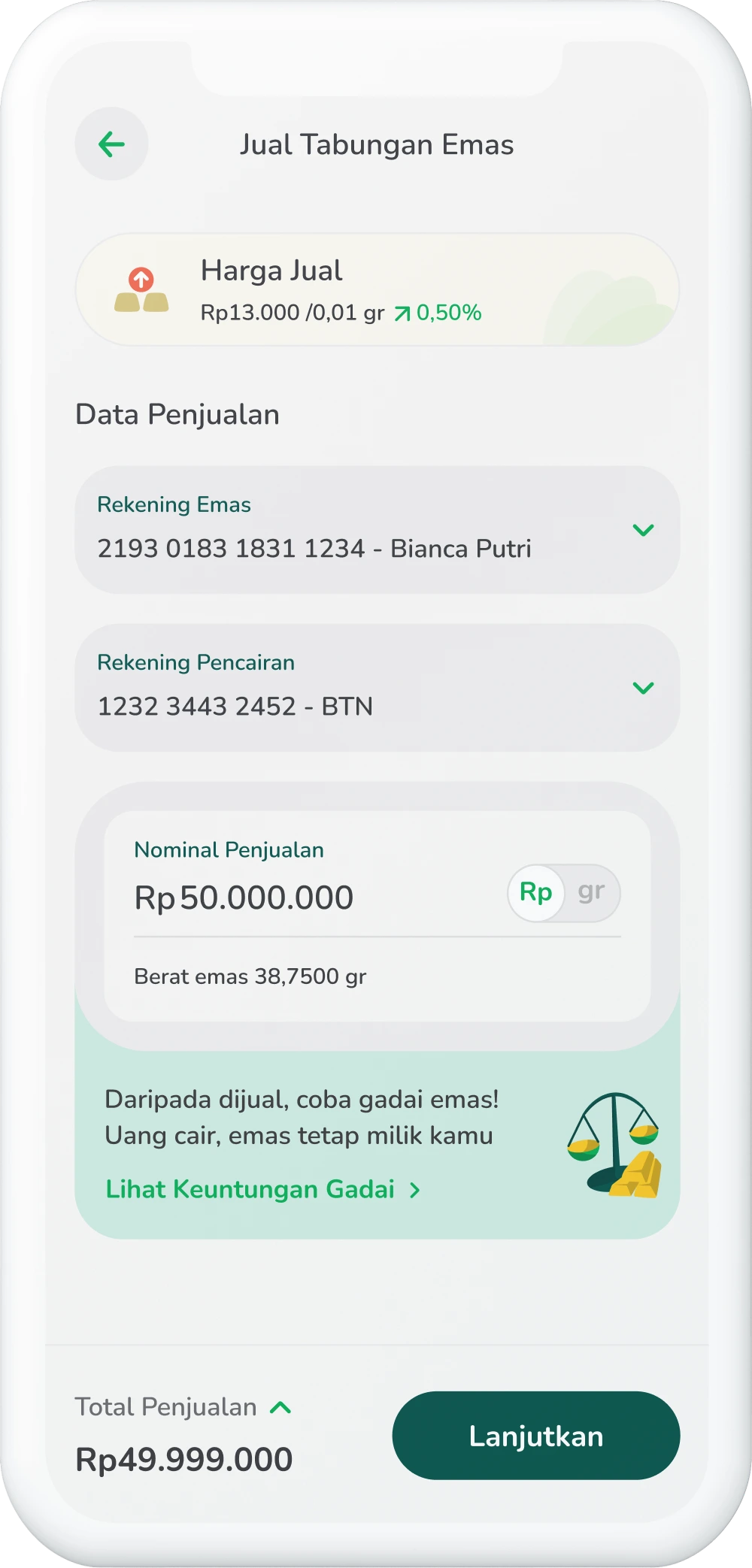 Ilustrasi langkah 05: Klik “Lanjutkan”