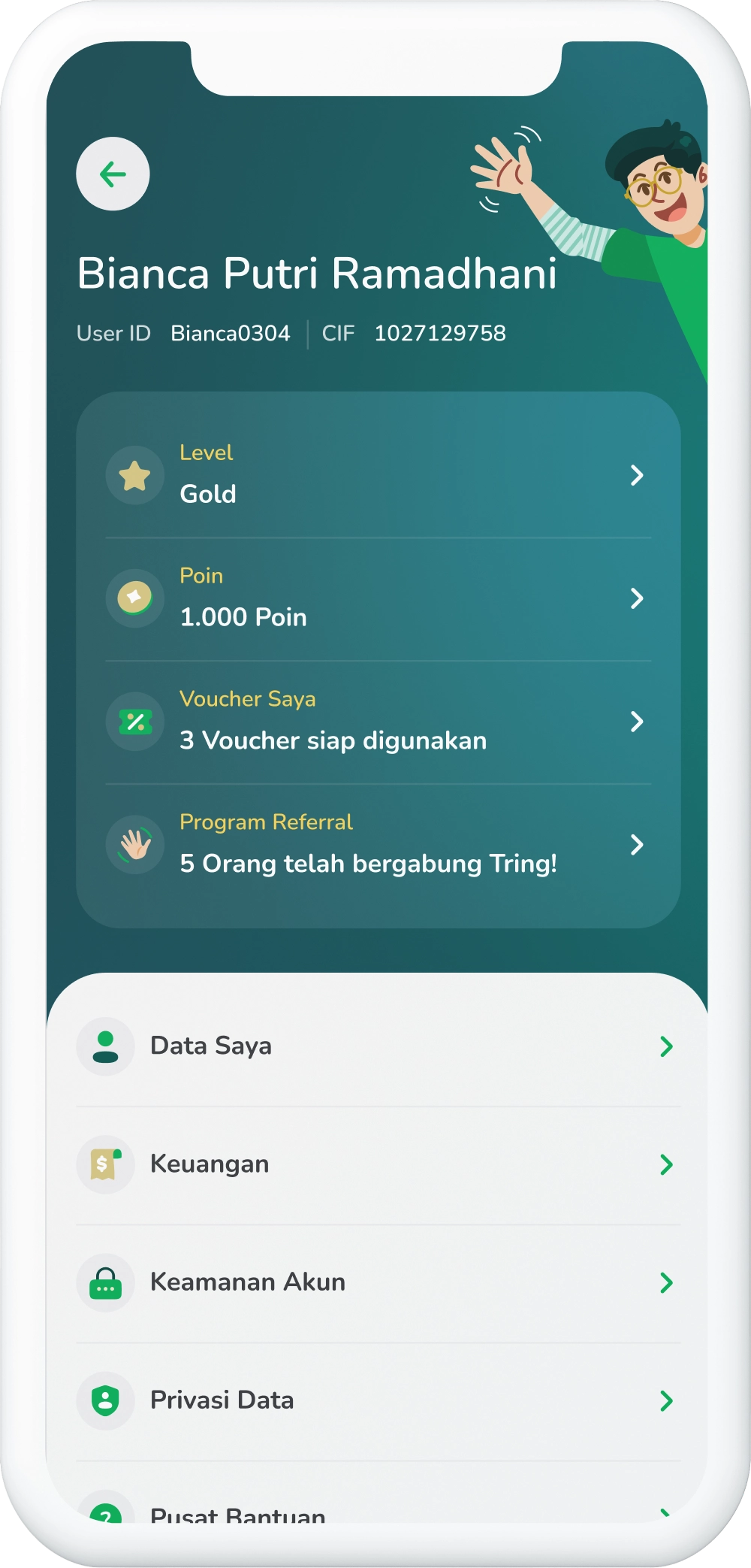 Ilustrasi langkah 01: Masuk ke Profile