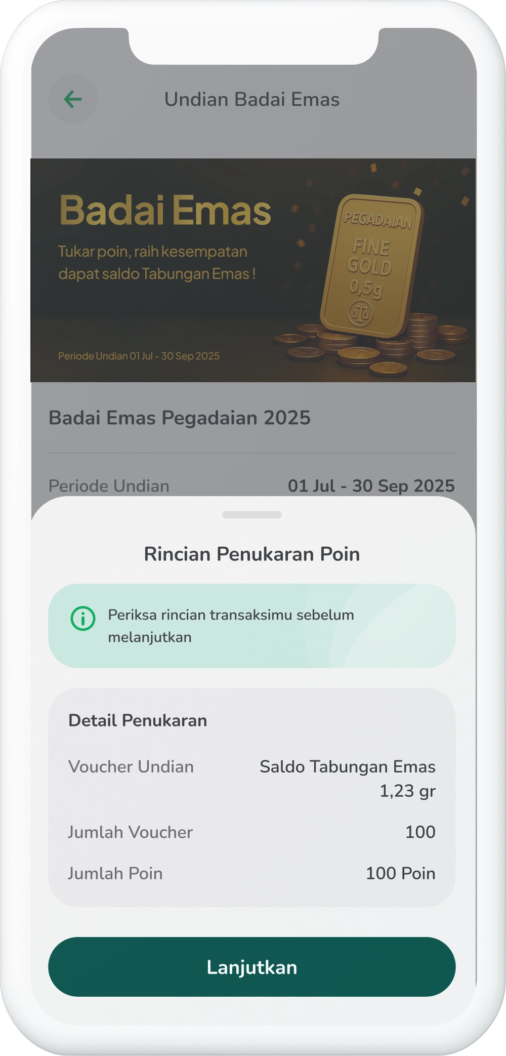 Ilustrasi langkah 05: Periksa Ulang Detail Penukaran Poin