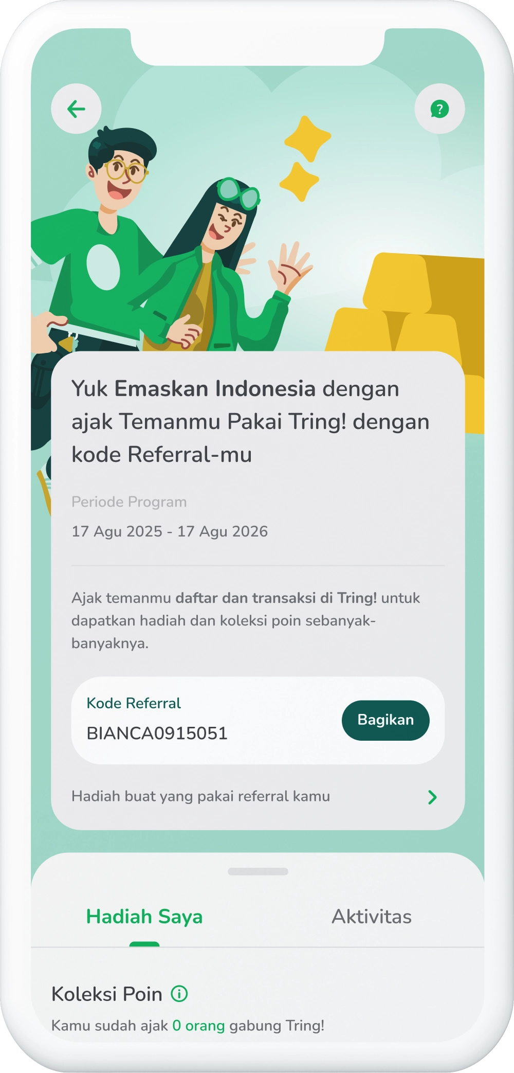 Ilustrasi langkah 02: Halaman Referral