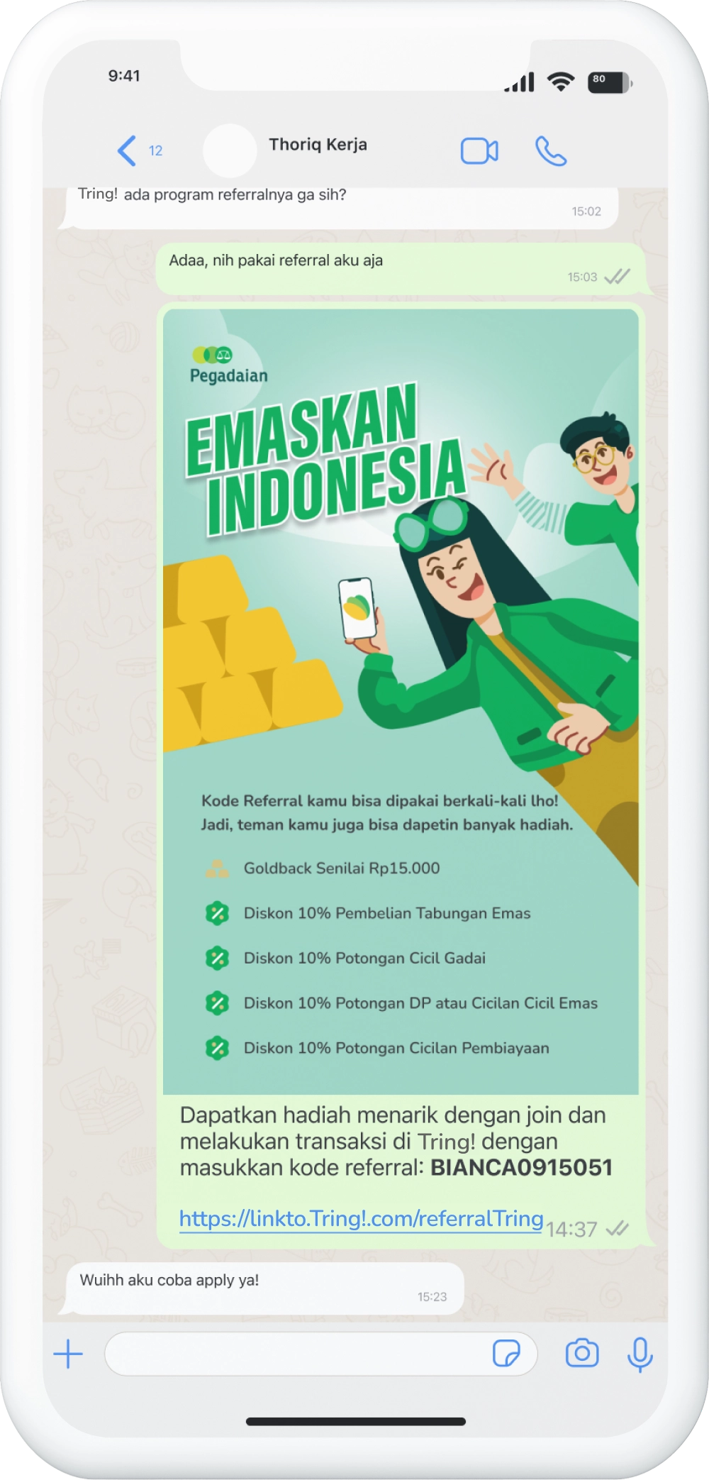 Ilustrasi langkah 05: Bagikan Melalui WhatsApp