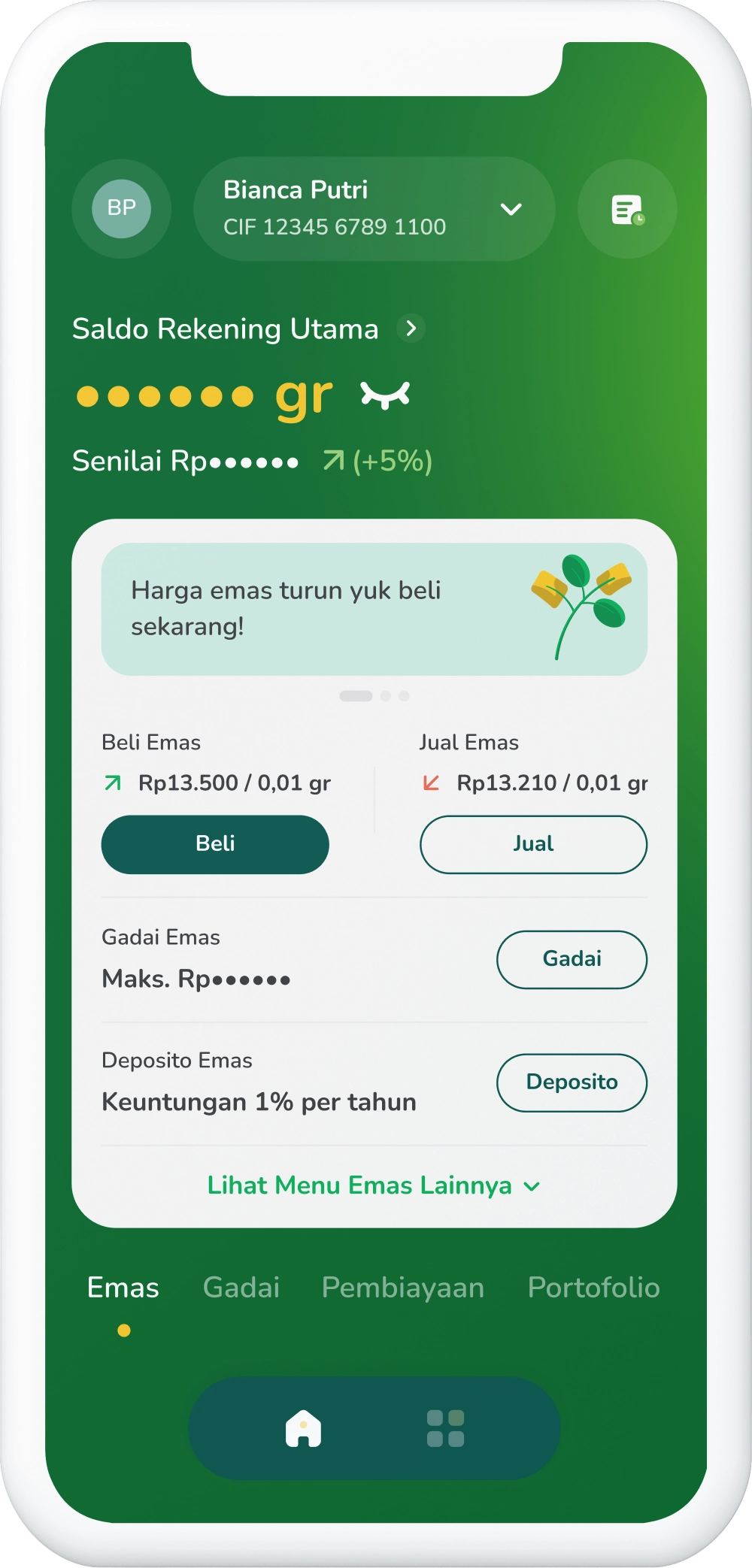 Ilustrasi langkah 01: Pilih Menu Emas