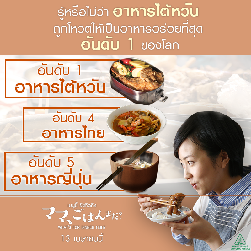 “What’s for Dinner, Mom ?  เมนูนี้ ยังคิดถึง”  ถ่ายทำใน 2 ประเทศ “ญี่ปุ่น-ไต้หวัน” จัดเต็มเมนูอาหารชวนหิวของกินขึ้นชื่อ ผ่านความรักของแม่