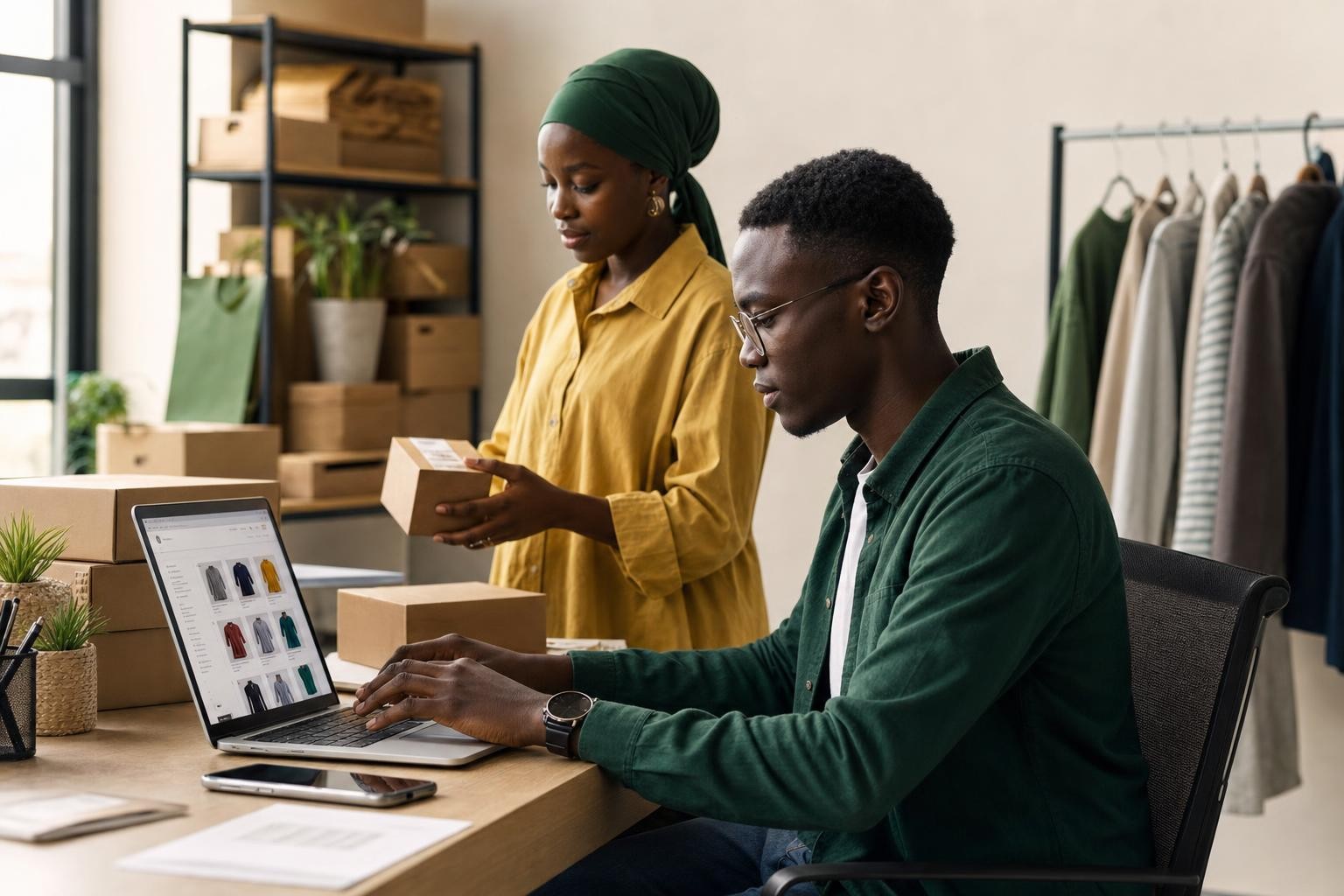 Illustration pour Commerce électronique et vente en ligne