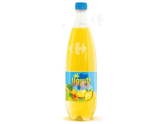 Boisson gazeuse Hawai ananas bouteille 1L.