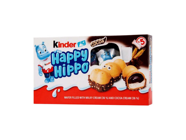 Biscuit Crème Cacao Happy Hippo Kinder 5x20,7g.