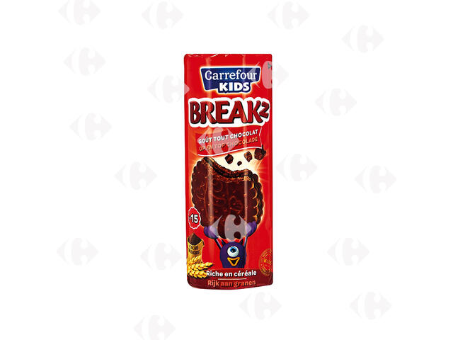 Biscuits Fourrés tout Chocolat Break 2 Carrefour Kids 330g