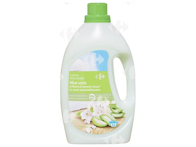 Détergent Lessive Liquide Aloe Vera et Amandes Douces Carrefour 2,2L
