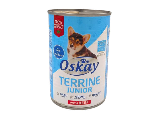 Pâté au Bœuf pour Chien Junior Oskay 400g.