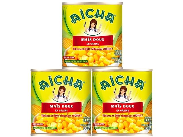 Tripack Maïs sans Sucre Ajouté Aicha 3x165g