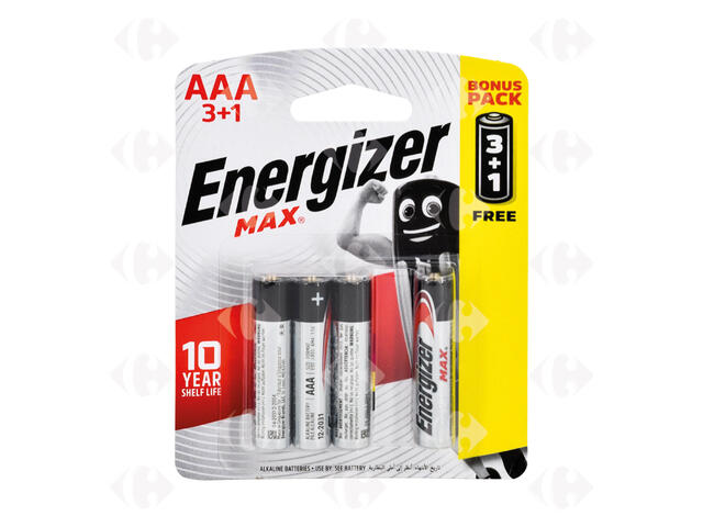 Piles AAA Max Energizer 4 unités.