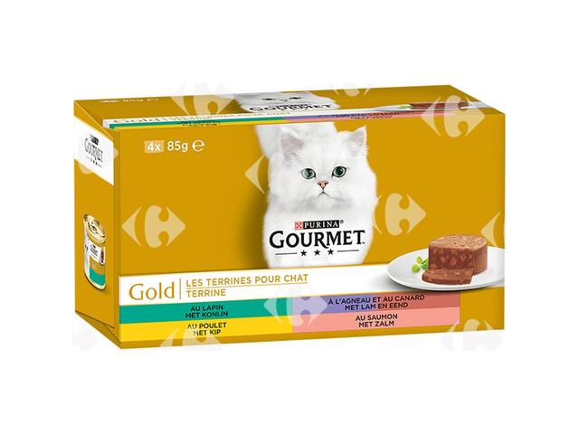Terrines pour Chats 4 Saveurs Gold Gourmet 4x85g