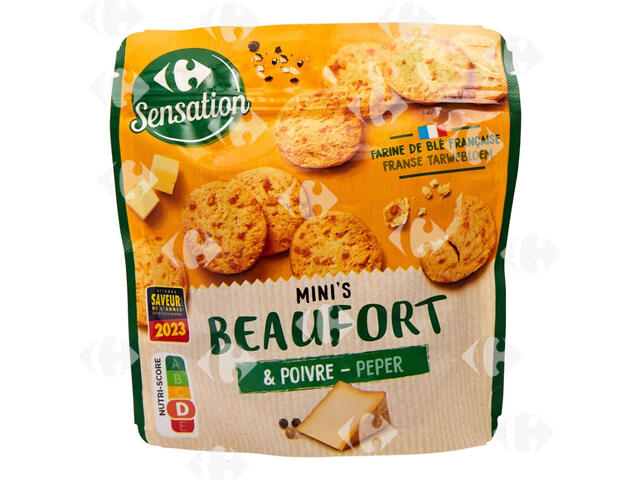 Biscuits Apéritif Beaufort & Poivre Carrefour Sensation 100g