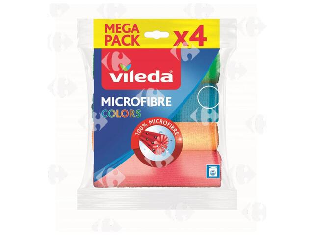 Chiffons Nettoyants Multi-usages Microfibre Colors Vileda 4 unités.