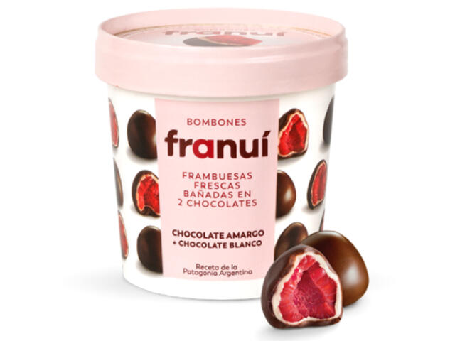 Framboise Enrobée de Chocolat Noir Franui 150g.