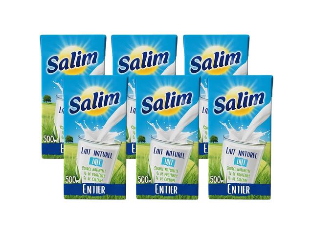 Lait UHT Entier Salim 6 unités 500ml