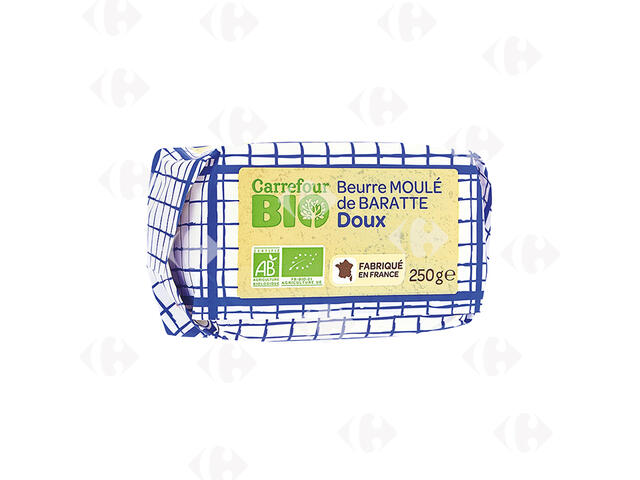 Beurre Doux Bio de Baratte Carrefour Bio 250g.