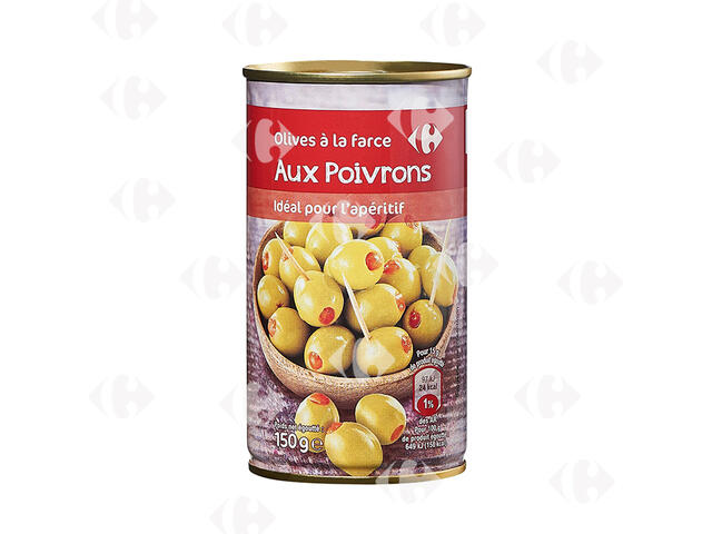 Conserve d'Olives Farcies aux Poivrons Carrefour 150g