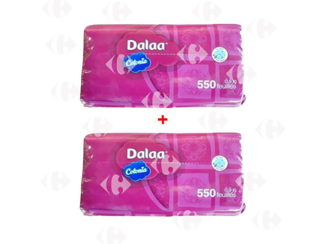 Lot de 2 Sachets Mouchoirs Dalaa 550 unités.