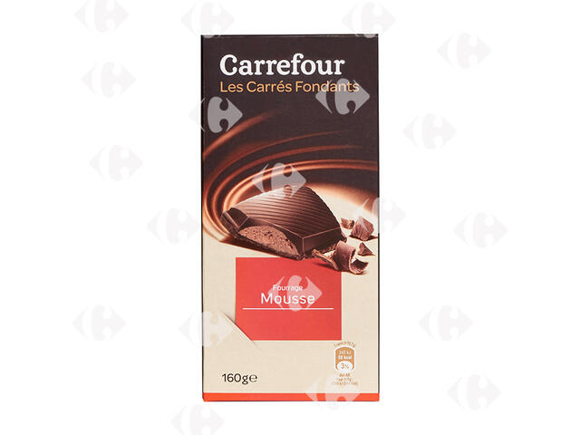 Tablette de Chocolat Noir Fourrage Mousse Carrefour 160g