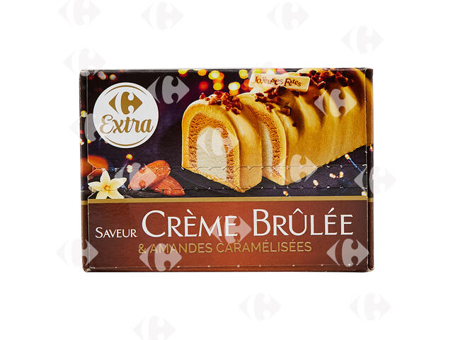 Bûche Glacée Vanille Crème Brûlée Carrefour 1L.