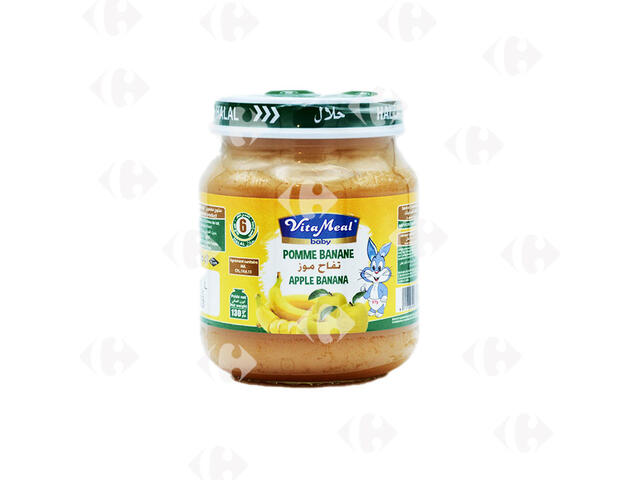 Compote de Fruits Pomme et Banane sans Gluten ni Lactose Vitameal 130g