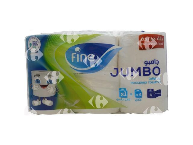 Papier Hygiénique 2 Plis Jumbo Fine 6 rouleaux