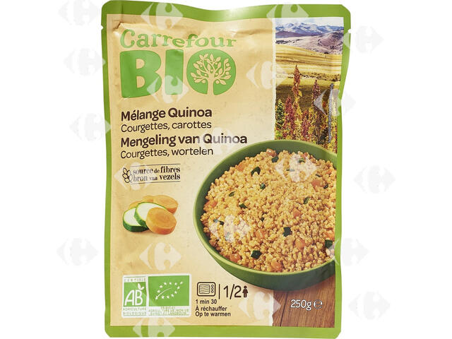 Mélange Bio Quinoa Courgettes Carottes Carrefour Bio 250g.