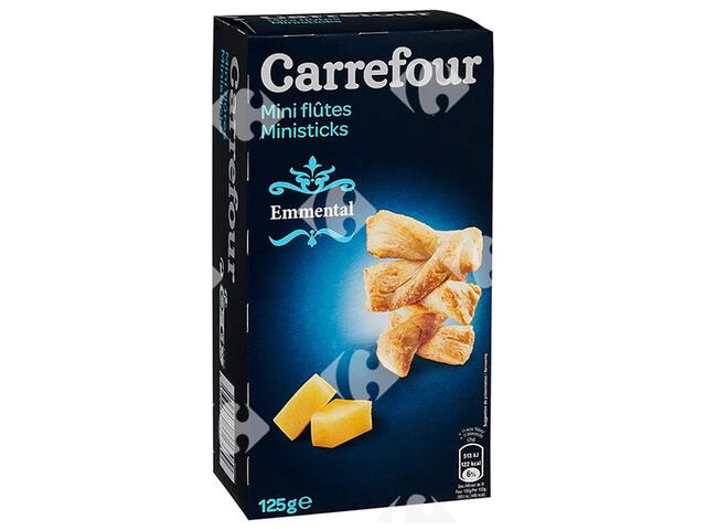 Biscuits Apéritifs Mini-Flûtes Emmental Carrefour 125g