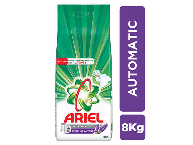 Détergent Lessive en poudre Automatique Lavande Ariel 8Kg